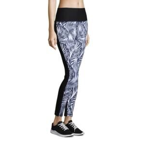 Xersion High Rise 7/8 Print Block Leggings Renata Black Petite XL